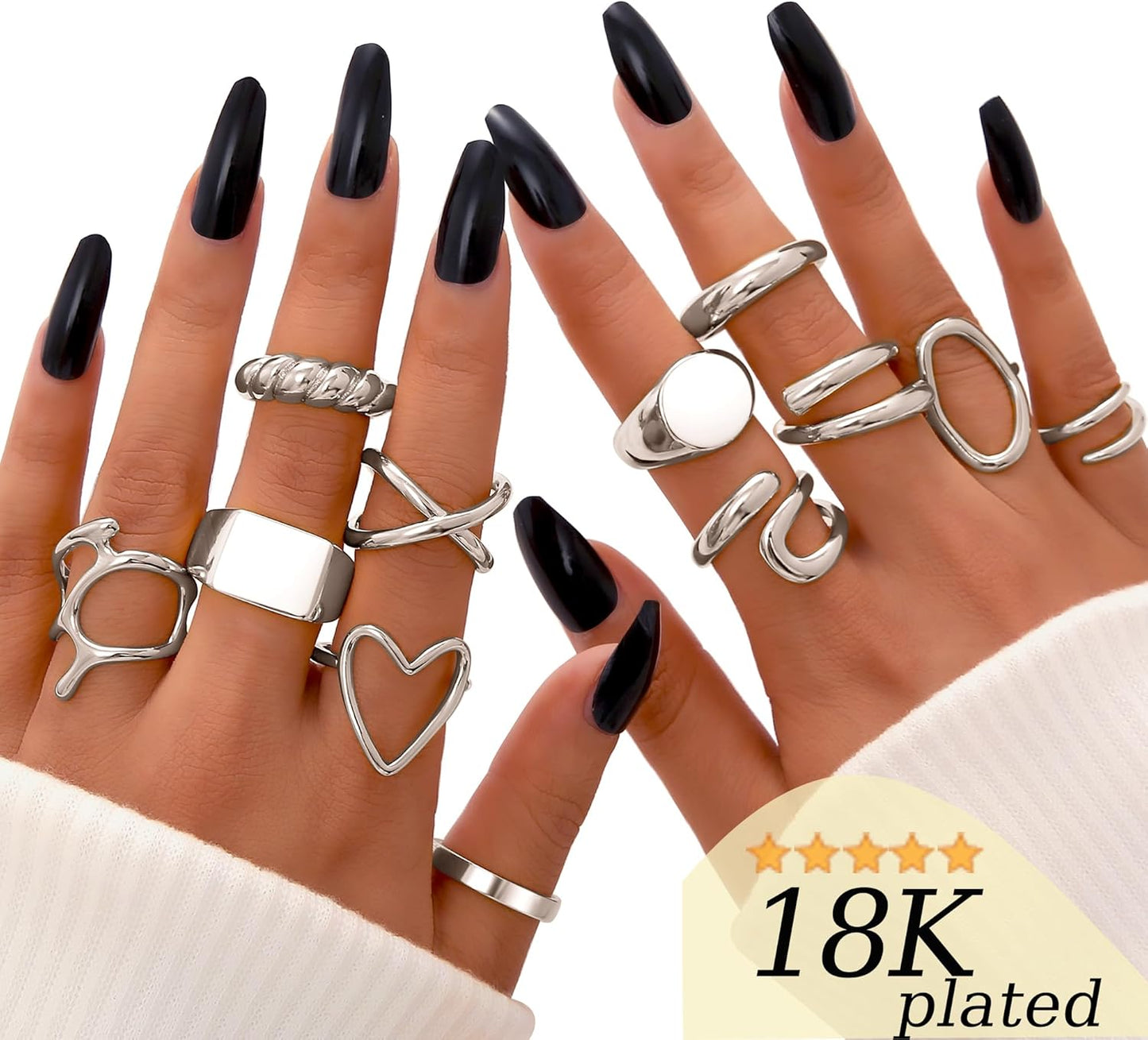 Gold Stackable Rings Set for Women