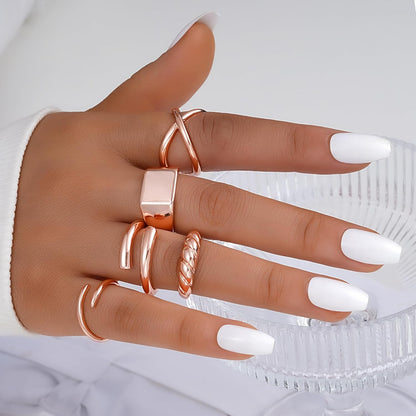 Gold Stackable Rings Set for Women