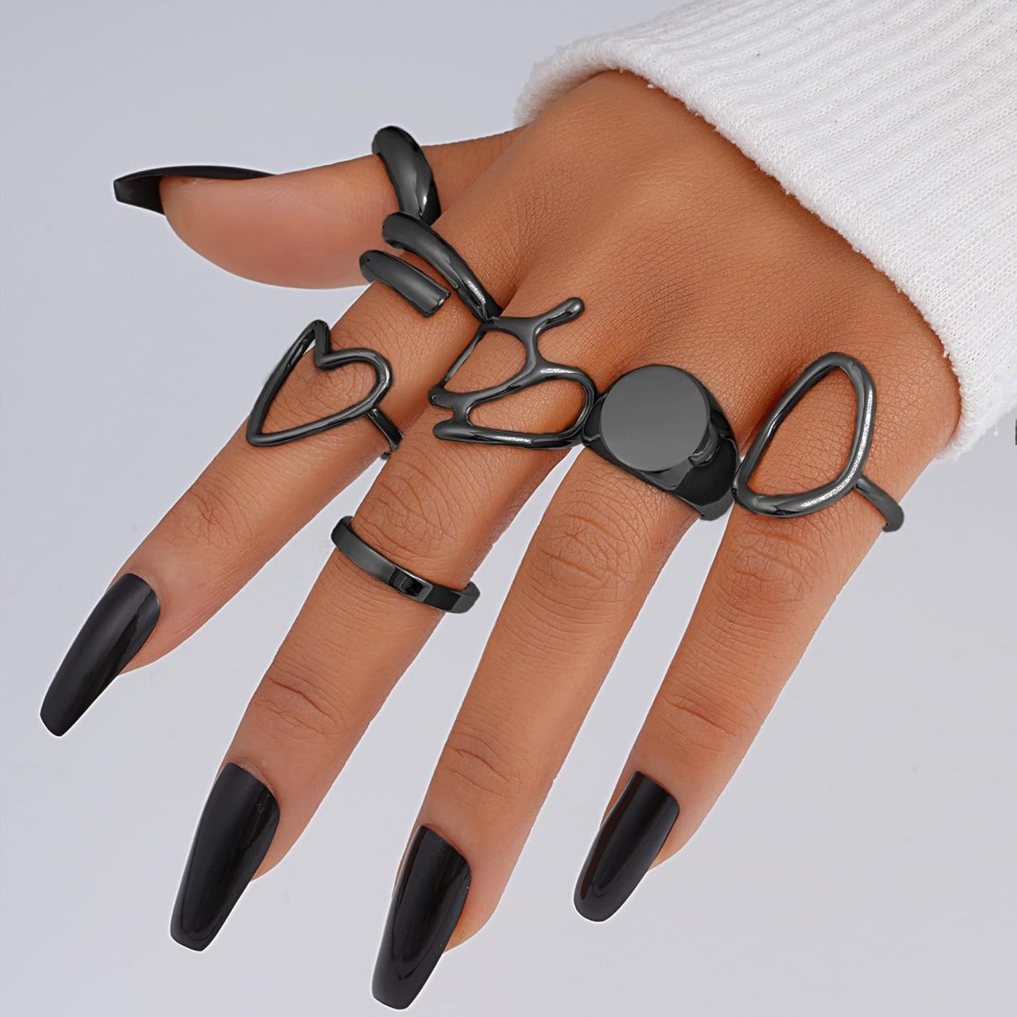 Gold Stackable Rings Set for Women