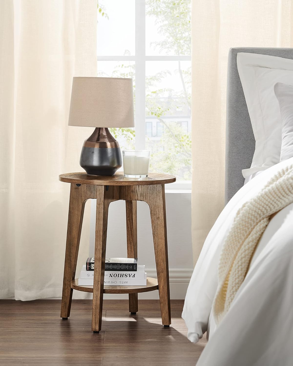 VASAGLE Small Round Side Table