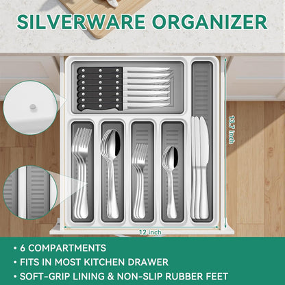 49-Piece Stainless Steel Silverware Set