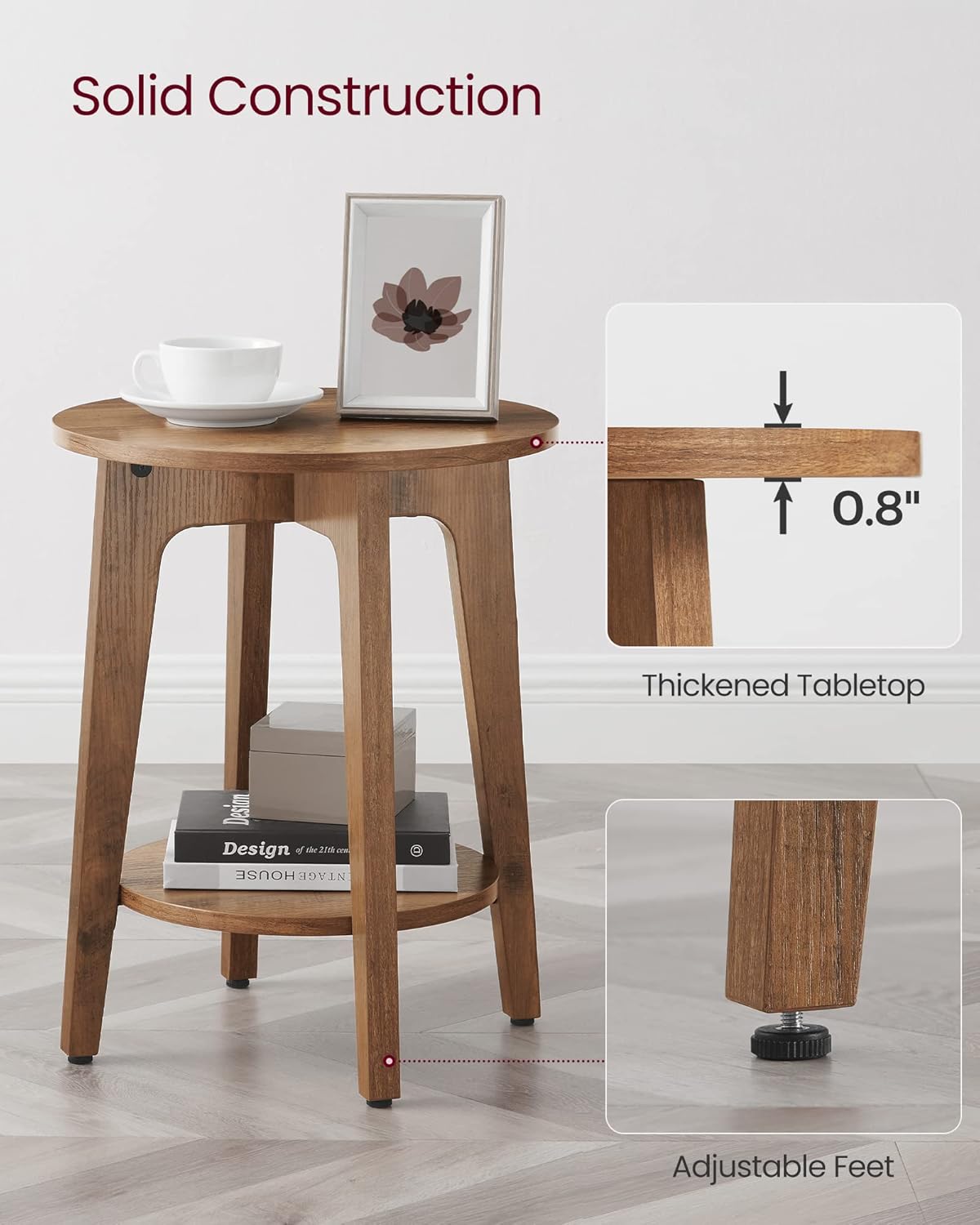 VASAGLE Small Round Side Table