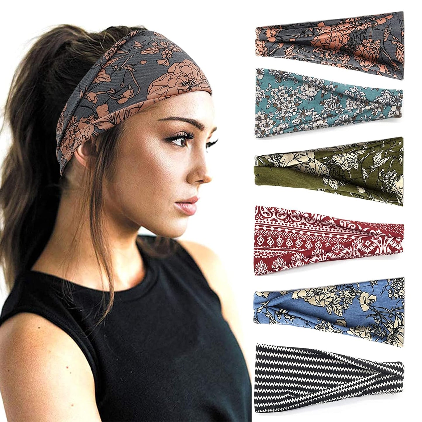 Boho Wide Headbands for Women