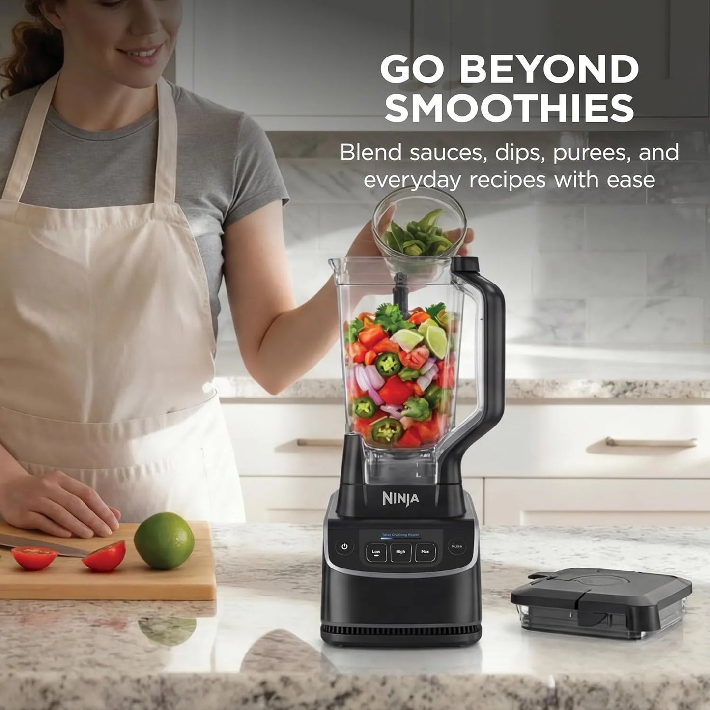 Ninja Professional Blender | Smoothie Blending, Drink Mixer, Grinder, Ice Crusher, Frozen Fruit Blending | 1000W Power, Total Crushing Technology, XL 72-oz. Pitcher | Black & Grey | BL610