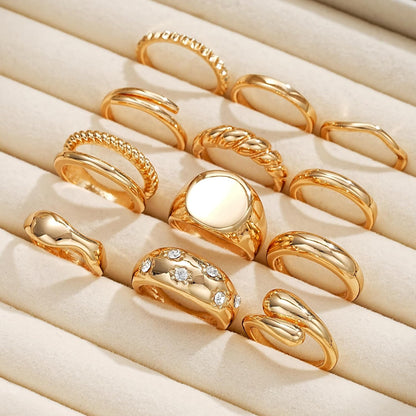 Gold Stackable Rings Set for Women
