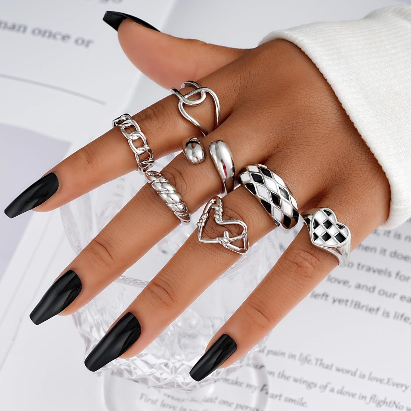 Gold Stackable Rings Set for Women