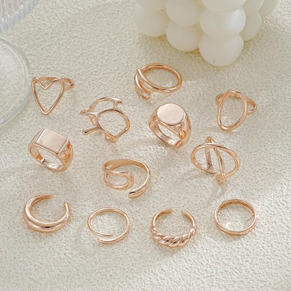 Gold Stackable Rings Set for Women