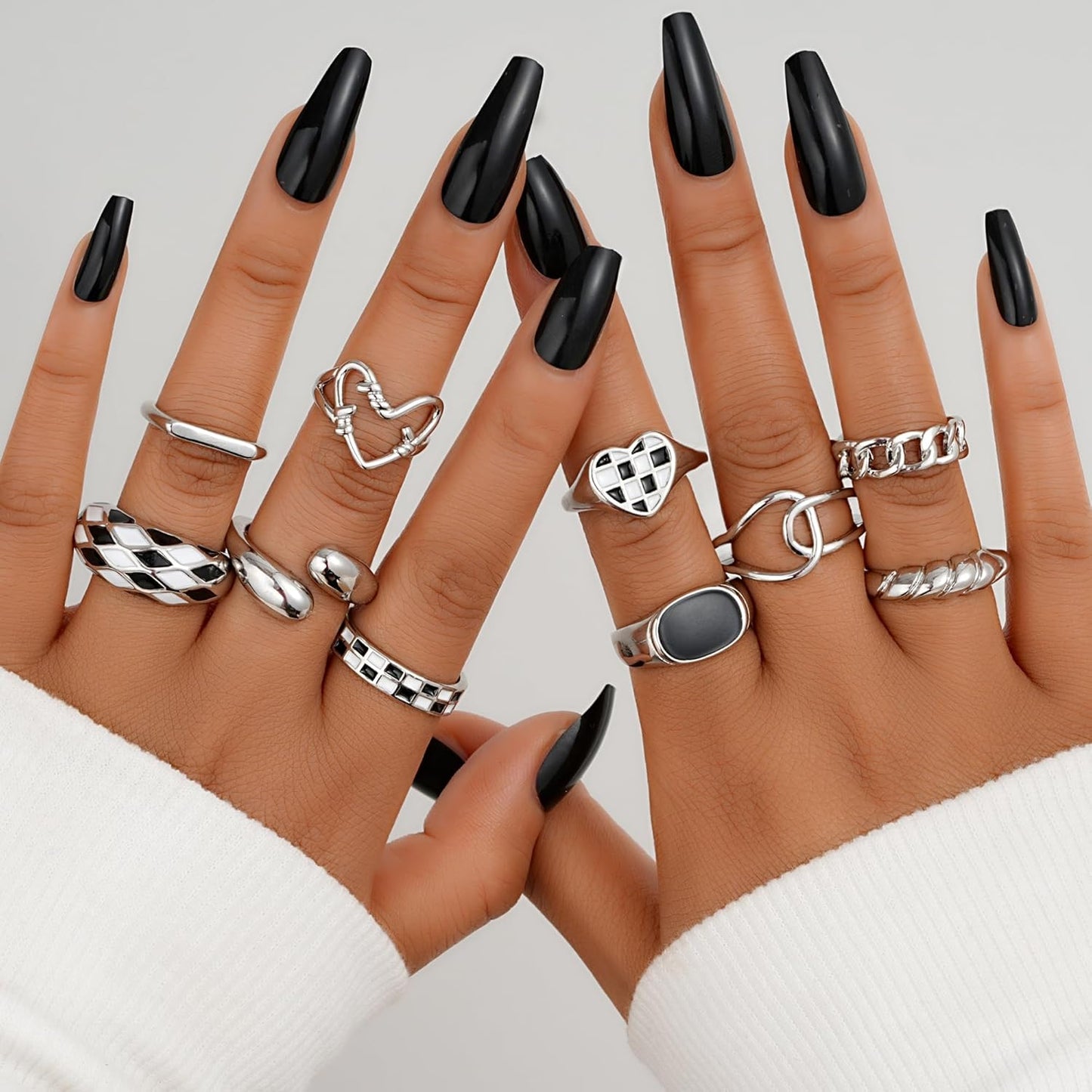 Gold Stackable Rings Set for Women