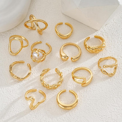 Gold Stackable Rings Set for Women