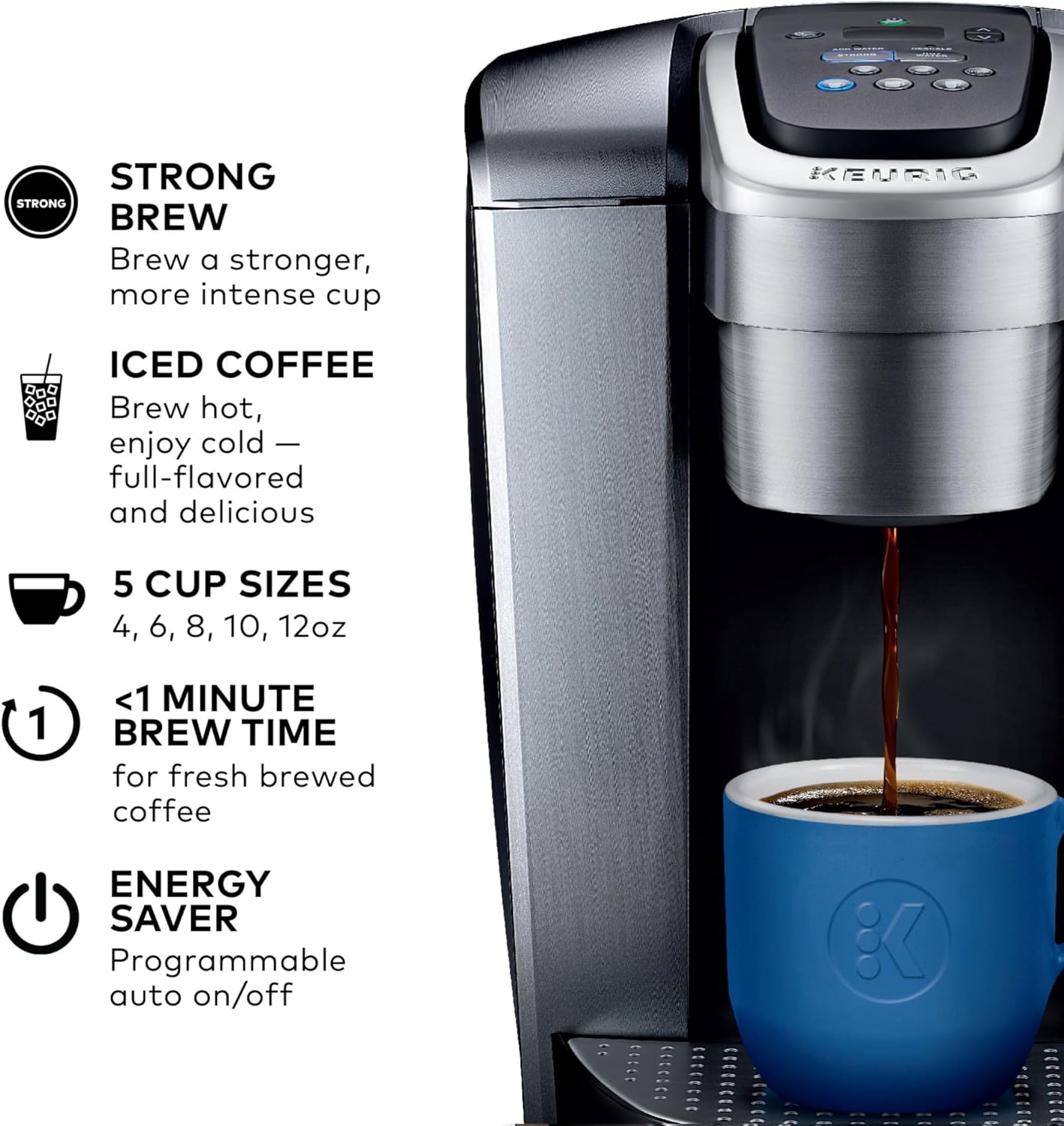Keurig K-Elite Single Serve Coffee Maker – Brushed Slate