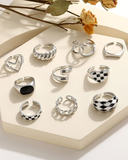 Gold Stackable Rings Set for Women