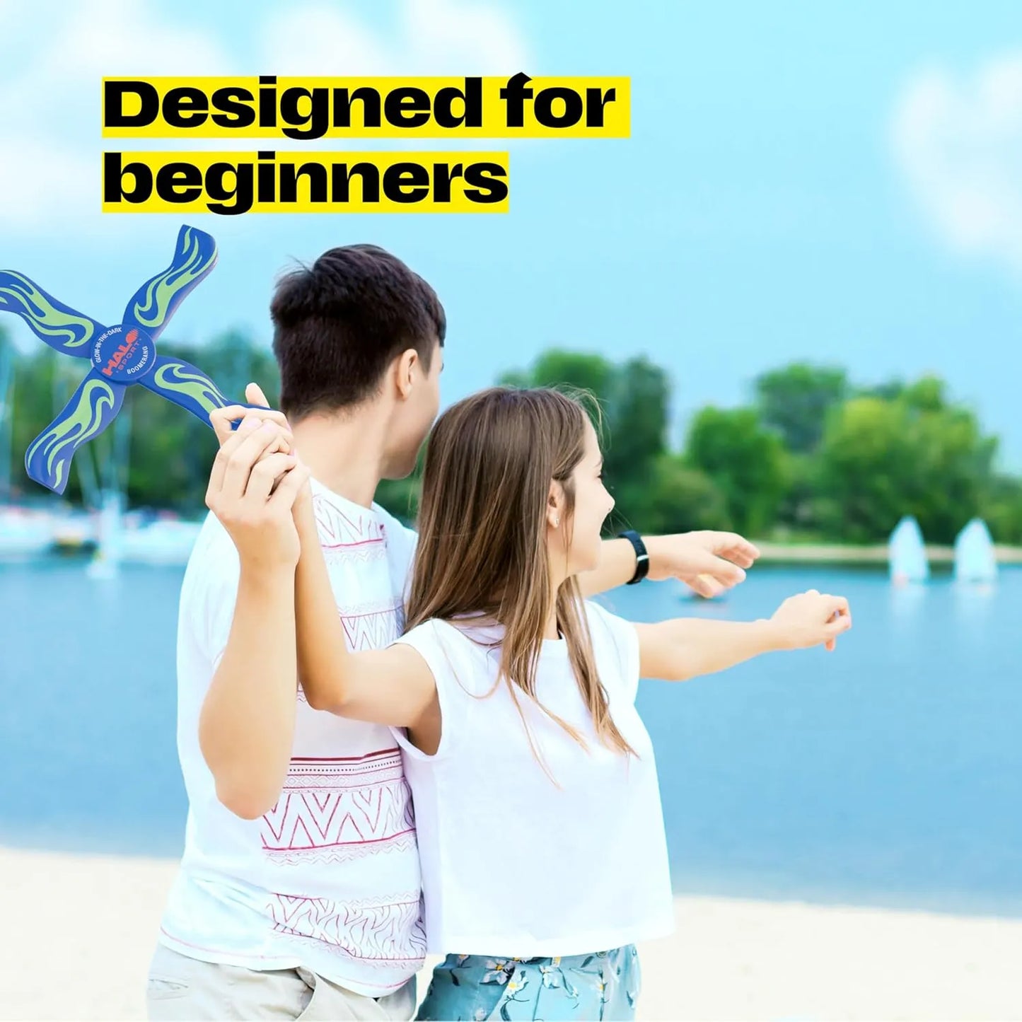 Halo Sport Boomerang for Kids & Adults - 8 9 10 11 12 Year Old Boy Gifts - Sports and Outdoor Toys for Kids 8-12 - Boys Birthday Gifts Ages 8-10 - Outside Fun Toy - Glow-in-the-Dark