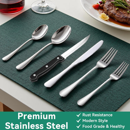 49-Piece Stainless Steel Silverware Set
