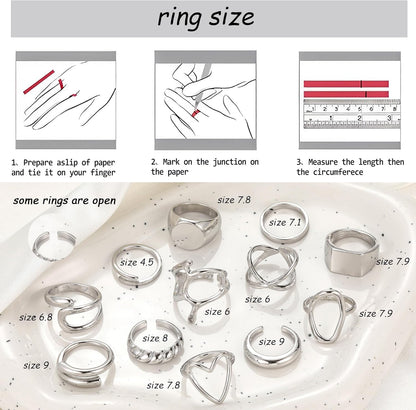 Gold Stackable Rings Set for Women