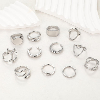 Gold Stackable Rings Set for Women