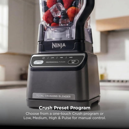 Ninja Professional Blender | Smoothie Blending, Drink Mixer, Grinder, Ice Crusher, Frozen Fruit Blending | 1000W Power, Total Crushing Technology, XL 72-oz. Pitcher | Black & Grey | BL610