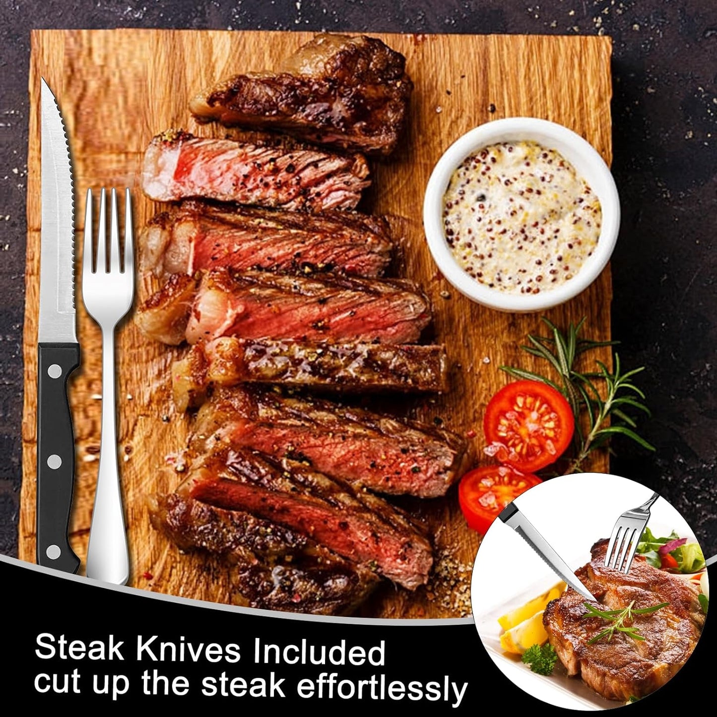 49-Piece Stainless Steel Silverware Set