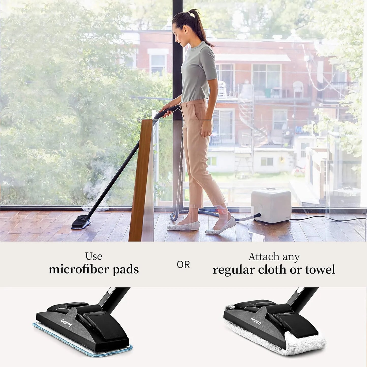 Dupray Neat Steam Cleaner with 17-Piece Kit - Powerful, Chemical-Free Cleaning for Floors, Cars, Tiles, Upholstery, Kitchen, Bathroom Grout, Carpets & More - Kills up to 99.9% of Bacteria & Viruses *