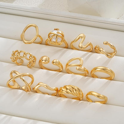 Gold Stackable Rings Set for Women