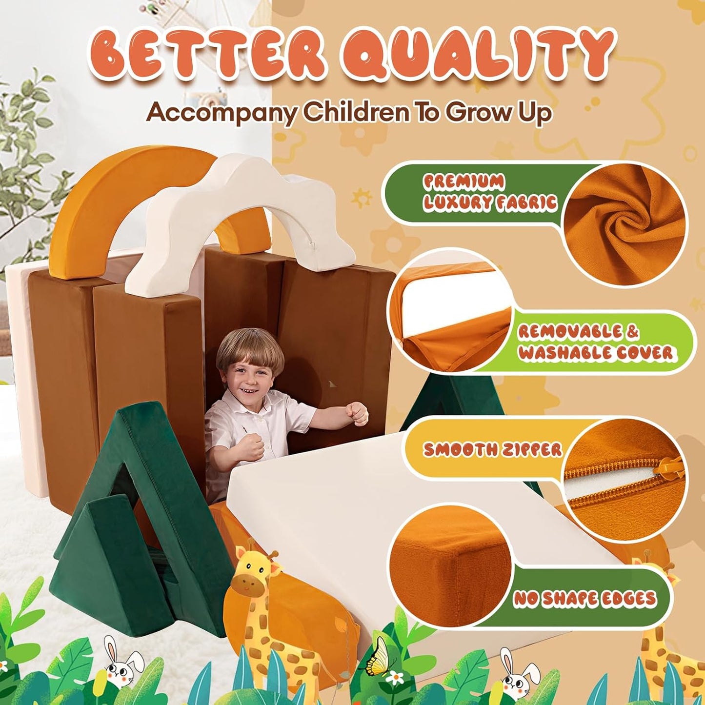 18PCS Modular Kids Play Couch