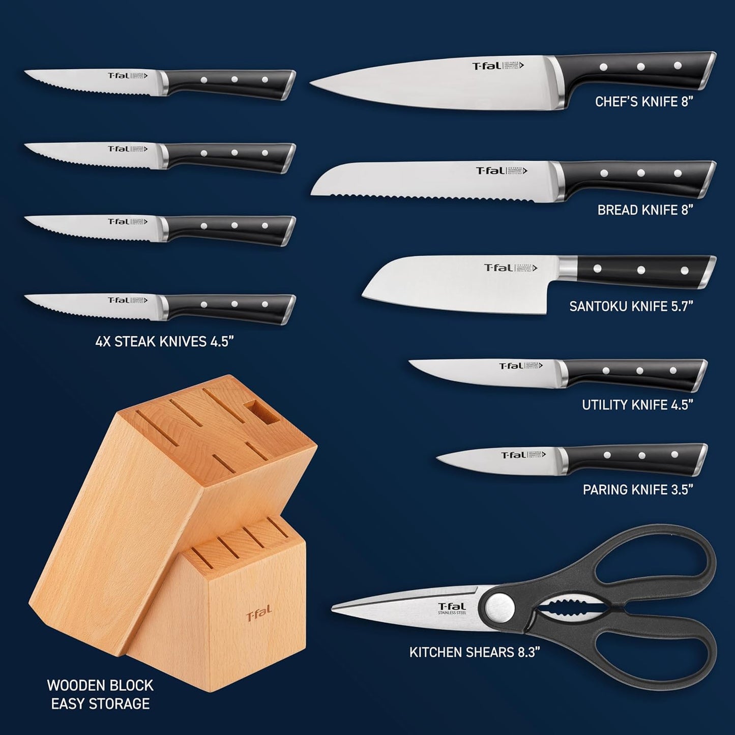 T-fal 17-Piece Nonstick Cookware Set