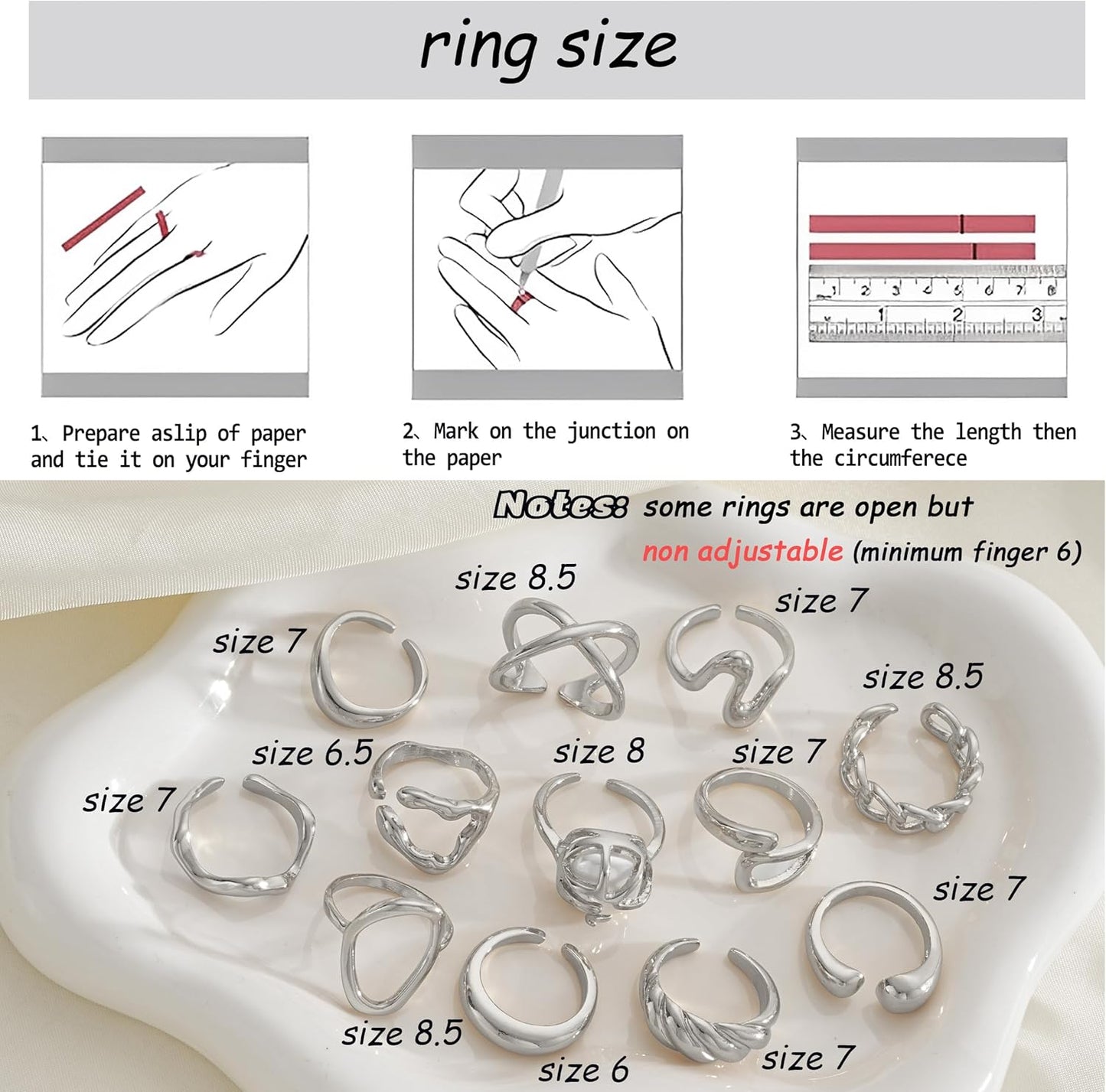 Gold Stackable Rings Set for Women