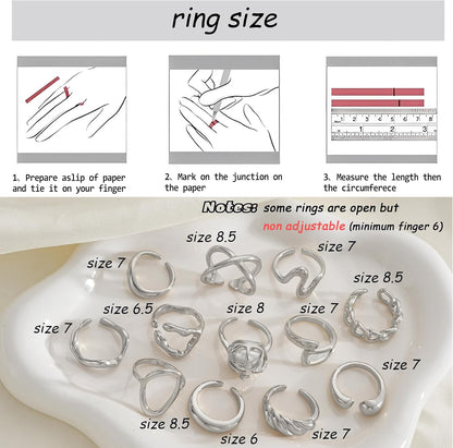 Gold Stackable Rings Set for Women