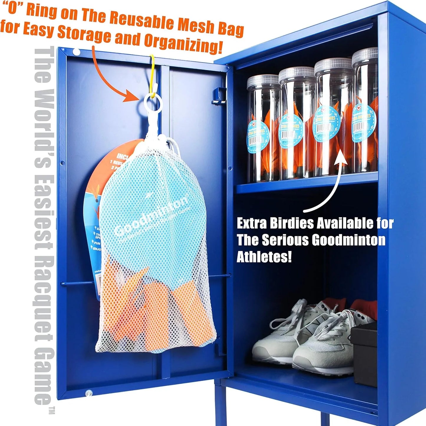 Goodminton - The World's Easiest Racquet Game - an Indoor Outdoor Year-Round Fun Paddle Game Set for Boys, Girls, and People of All Ages