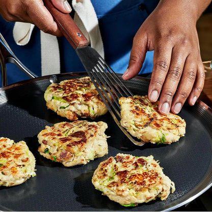 HexClad Hybrid Nonstick 12-Inch Griddle Pan, Stay-Cool Handle, Dishwasher-Friendly, Oven-Safe Up to 900°F, Induction Ready, Compatible with All Cooktops