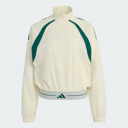 Hyperglam 3-Stripes Color Block Woven 1/4 Zipper Track Top