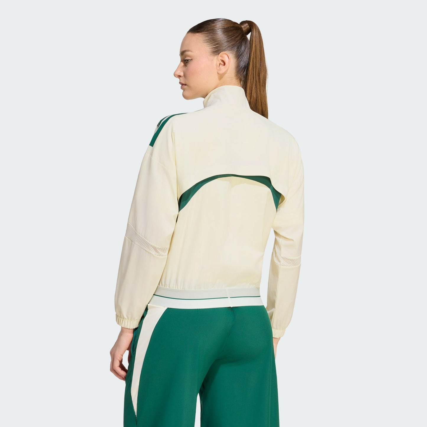 Hyperglam 3-Stripes Color Block Woven 1/4 Zipper Track Top