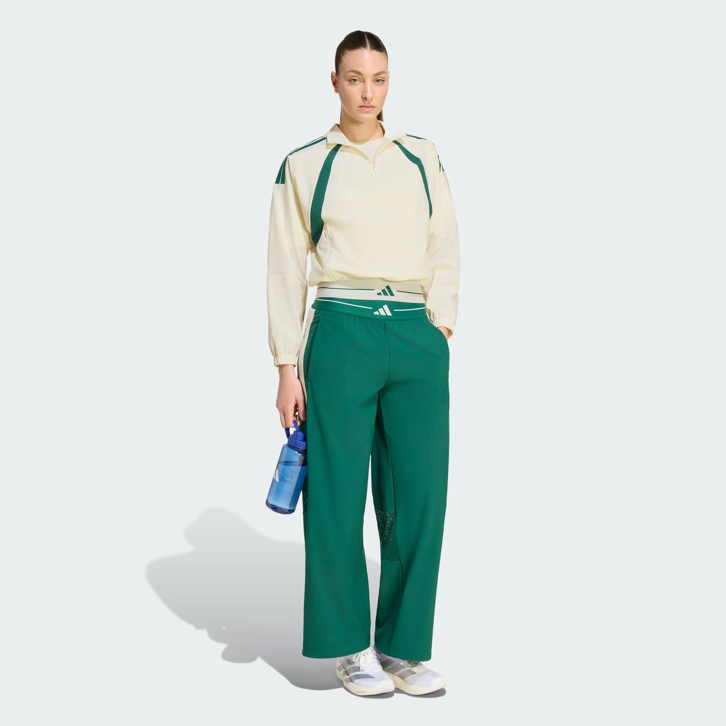 Hyperglam 3-Stripes Color Block Woven 1/4 Zipper Track Top