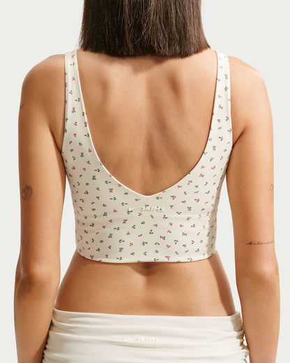 Women's Printed V-Neck Long-Line Bra