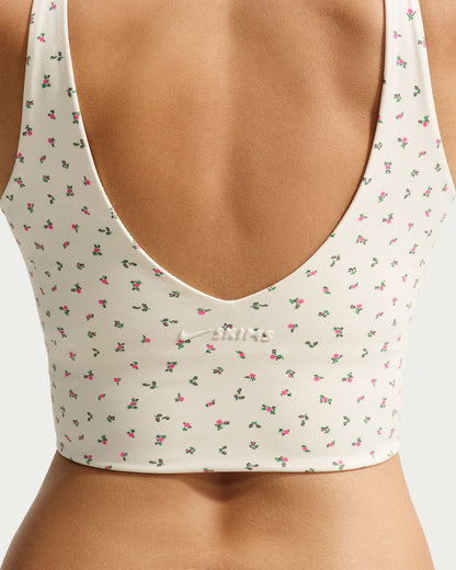 Women's Printed V-Neck Long-Line Bra